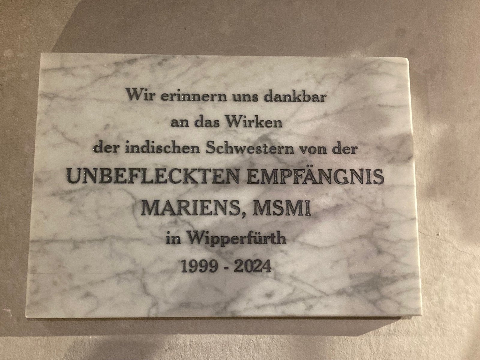 Gedenktafel für indische Schwestern (c) Bergmann Wipperfürth